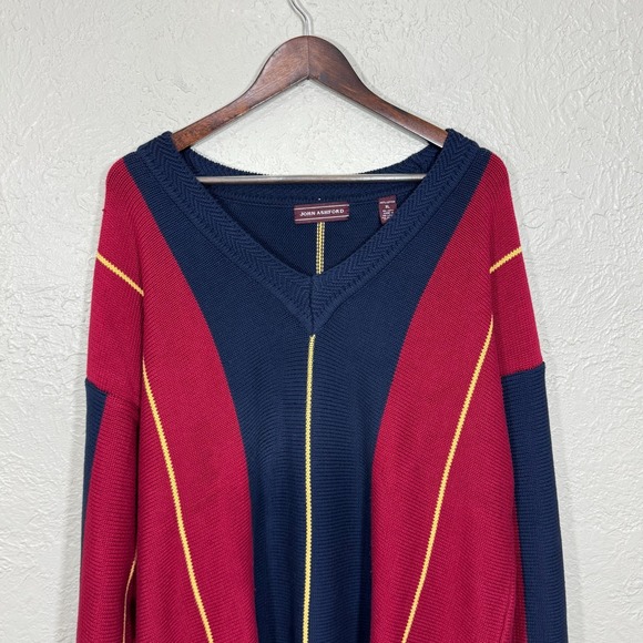 Vtg 90s Sweater XL John Ashford 100% Cotton Rugby Ivy Leage Preppy Old Money Y2K - Picture 2 of 12